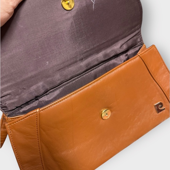 Vintage 1970s Pierre Cardin Paris Brown Leather Handbag / Shoulder Bag - Picture 6 of 7